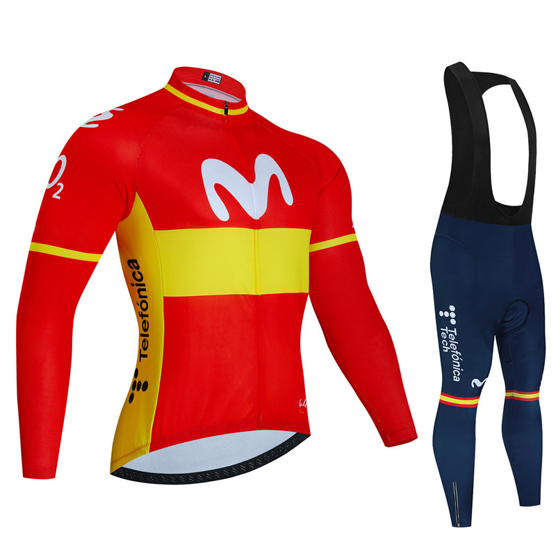 Cycling Gear Brands - Spanien Movistar Herbst Langarm Radfahren Jersey