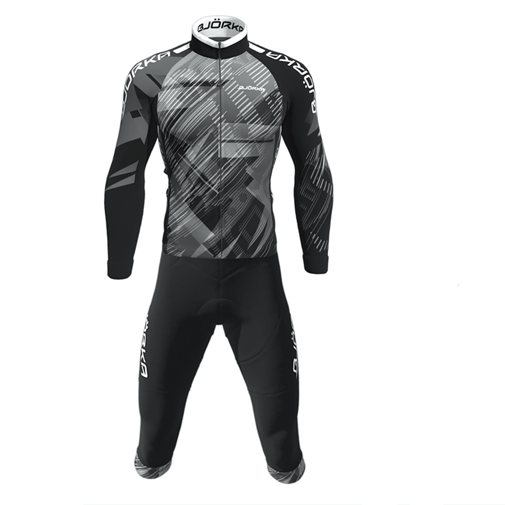 Cycling Bib Shorts - Frühling/Herbst Bjorka Radfahren Lange Hülse Jersey