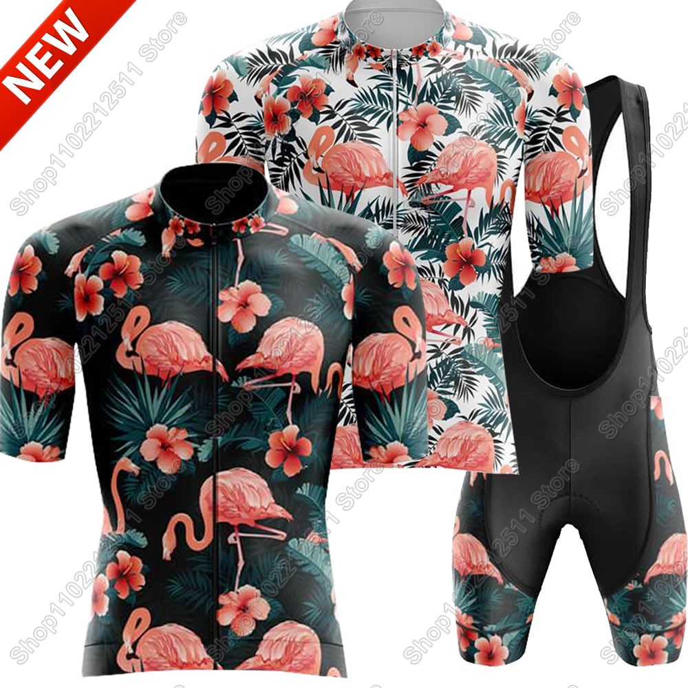 Cycling Bib Shorts - 2025, Flamingo Radfahren Jersey Set Fahrrad